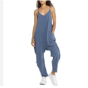 new Free People Hot Shot Onesie Jumpsuit 💙Misty Blue 257 3J2